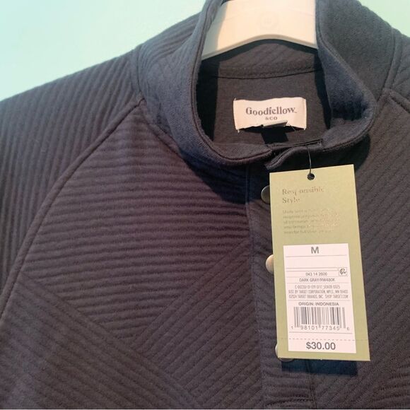 Goodfellow & Co Medium Gray Crewneck Sweater with Textured Knit - Picture 2 of 4